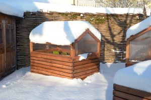 Hochbeet im Winter
