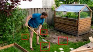 Punktfundament für Hochbeet ausheben